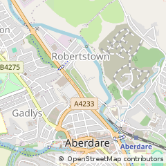 Map of Aberdare, RCT