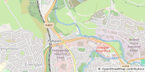 Map of Caerphilly, MID Glamorgan