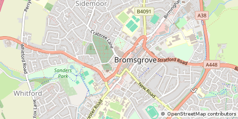 Map of Bromsgrove, Worcestershire