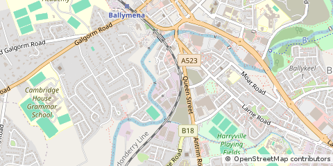 Map of Ballymena, Co Antrim