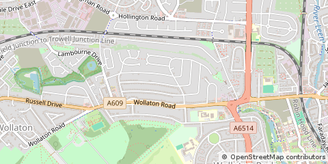 Map of Nottingham, Nottinghamshire