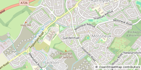 Map of East Kilbride, South Lanarkshire