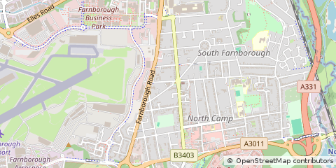 Map of Farnborough, Hampshire
