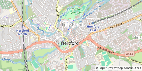 Map of Hertford, Hertfordshire