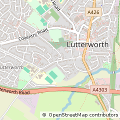 Map of Lutterworth, Leicestershire