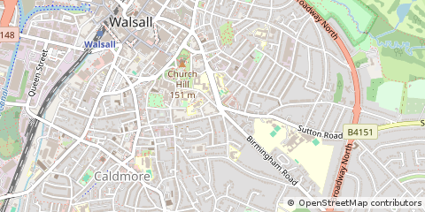 Map of Walsall, West Midlands