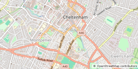 Map of Cheltenham, Gloucestershire