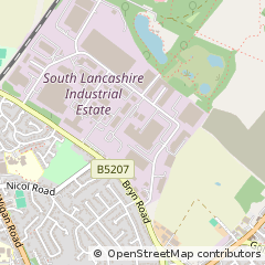 Map of Ashton in Makerfield, Wigan