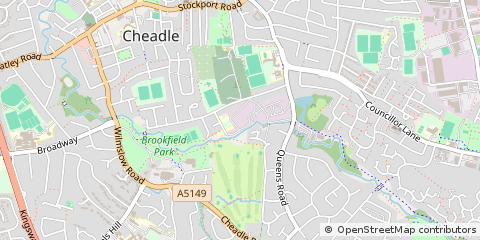 Map of Cheadle, Cheshire