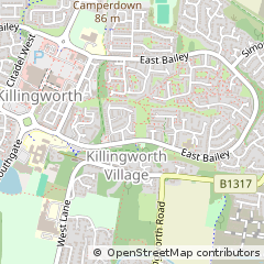 Map of Newcastle Upon Tyne, Tyne and Wear