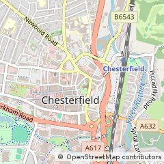 Map of Chesterfield, Derbyshire