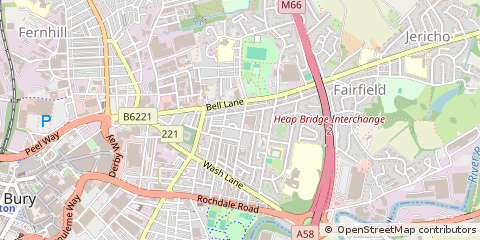 Map of Bury, Lancashire