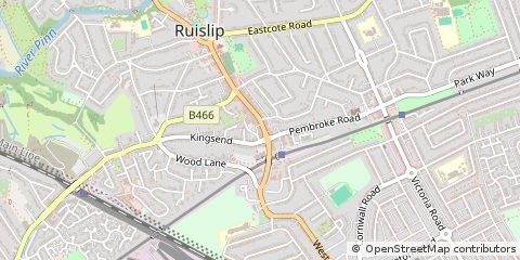 Map of Ruislip, Middlesex