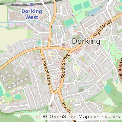 Map of Dorking, Surrey