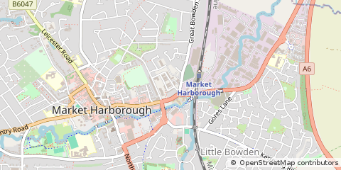 Map of Market Harborough, Leicestershire