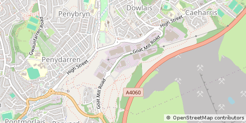 Map of Merthyr Tydfil