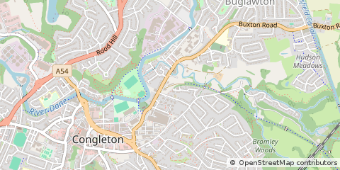 Map of Congleton, Staffordshire