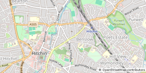 Map of Hitchin, Hertfordshire