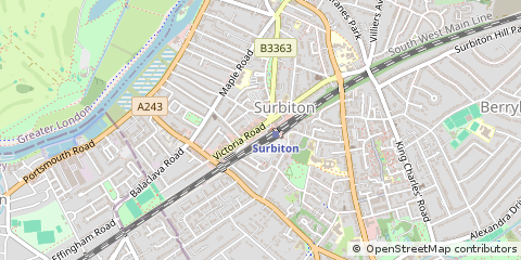 Map of Surbiton, Surrey