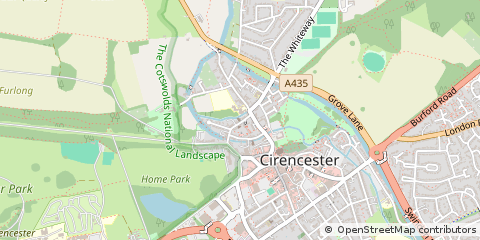 Map of Cirencester, Gloucestershire
