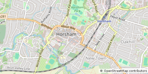 Map of Horsham, West Sussex