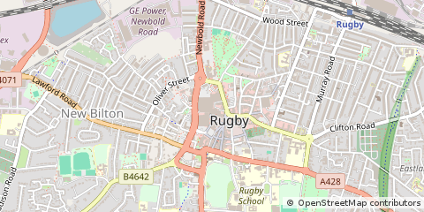 Map of Rugby, Warwickshire
