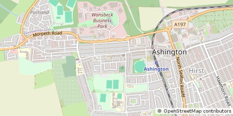 Map of Ashington, Northumberland