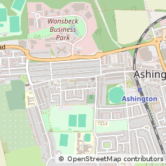 Map of Ashington, Northumberland
