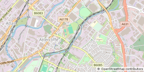 Map of Sheffield, South Yorkshire