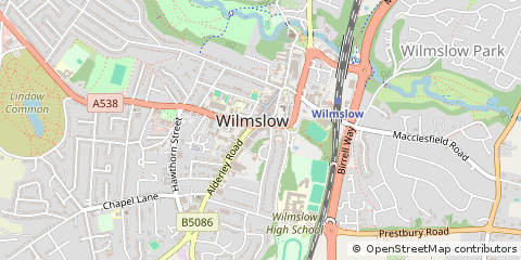 Map of Wilmslow, Cheshire