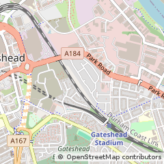 Map of Gateshead, Newcastle Upon Tyne