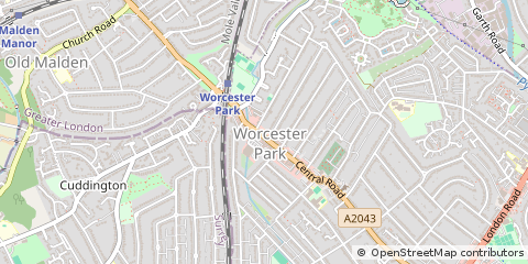 Map of Worcester Park
