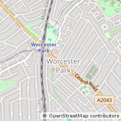 Map of Worcester Park