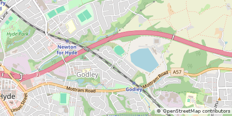 Map of Hyde, Cheshire