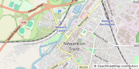 Map of Newark, Nottinghamshire