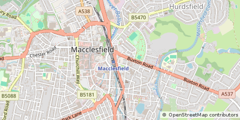Map of Macclesfield, Cheshire