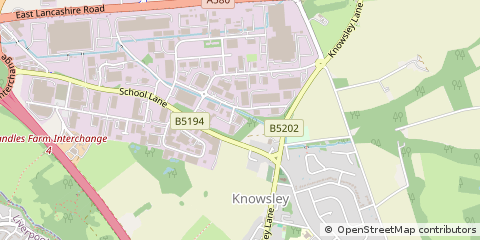 Map of Prescot, Merseyside