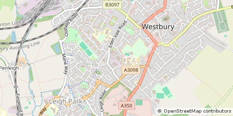 Map of Westbury, Wiltshire