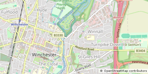 Map of Winchester, Hampshire
