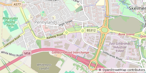 Map of Skelmersdale, Lancashire