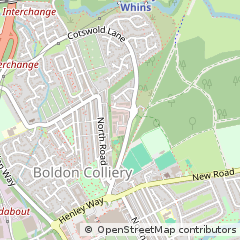 Map of Boldon Colliery, Tyne and Wear