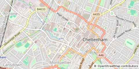Map of Cheltenham, Gloucestershire