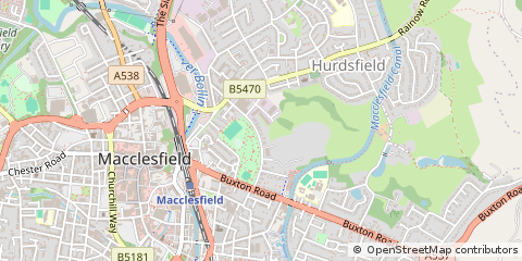 Map of Macclesfield, Cheshire