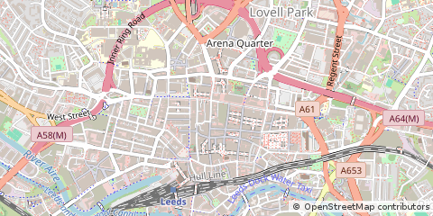 Map of Leeds, West Yorkshire