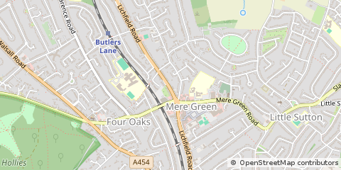 Map of Sutton Coldfield, West Midlands