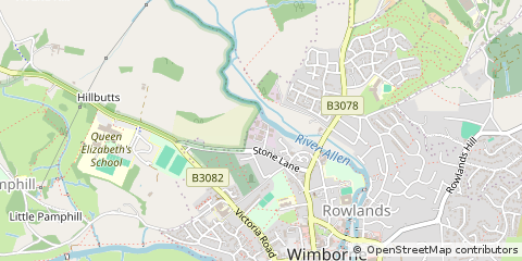 Map of Wimborne, Dorset