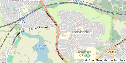Map of Bolton, Lancashire