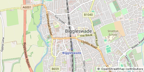 Map of Biggleswade, Bedfordshire