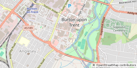 Map of Burton on Trent, Staffordshire