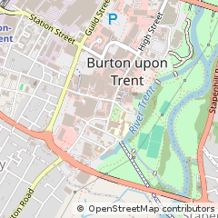 Map of Burton on Trent, Staffordshire